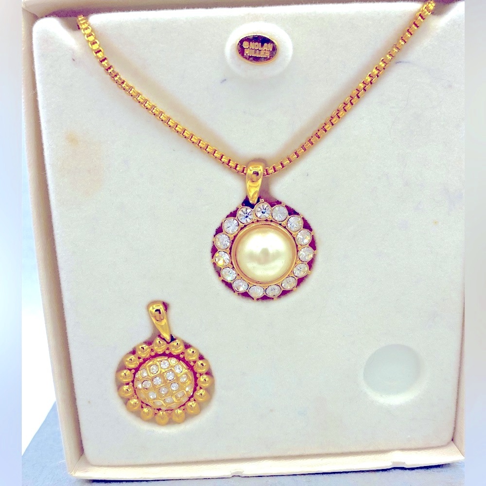 Vintage Nolan Miller Glamour Collection Interchangeable Pendant Necklace Set